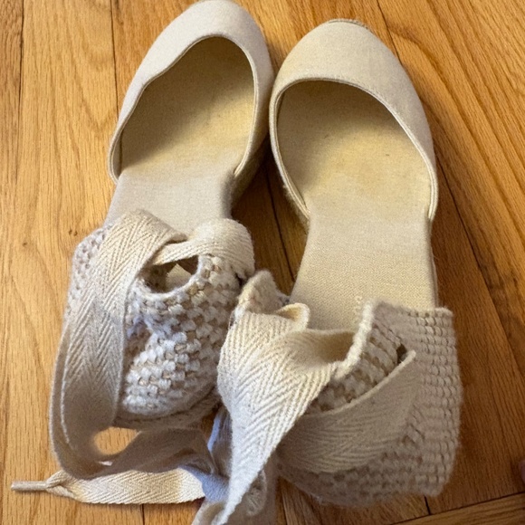 Soludos Espadrilles Ankle Wrap Cream/off white 7.5 New - Picture 4 of 5